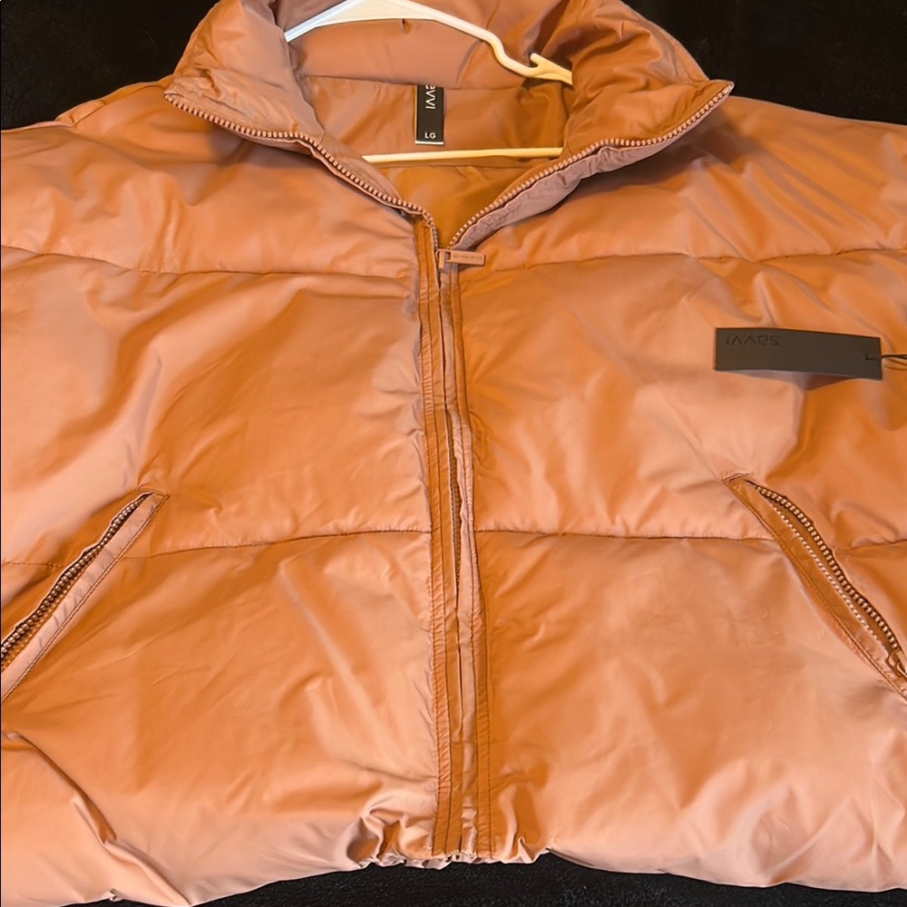 Womens Tan Puffer Jacket